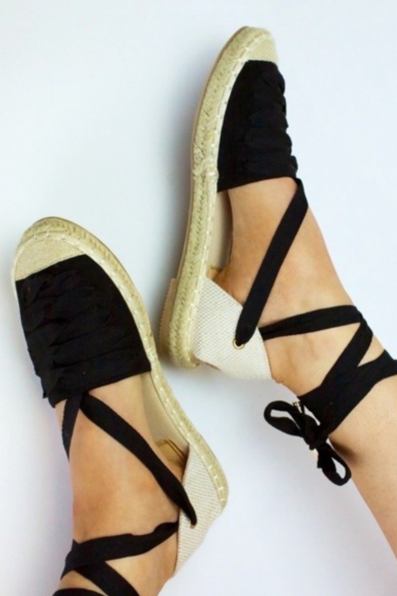 Kendall Black Wrap Up Espadrilles