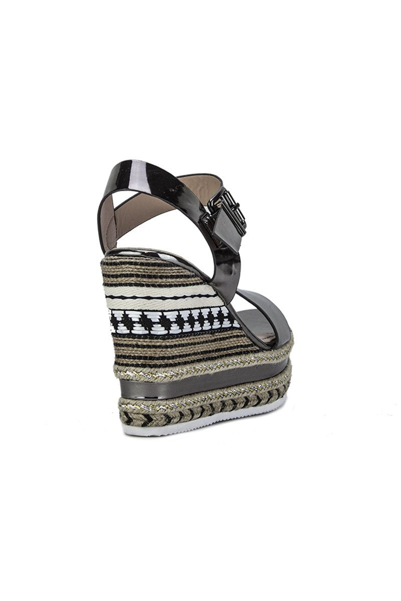 Kesha Silver Metallic Aztec Wedges