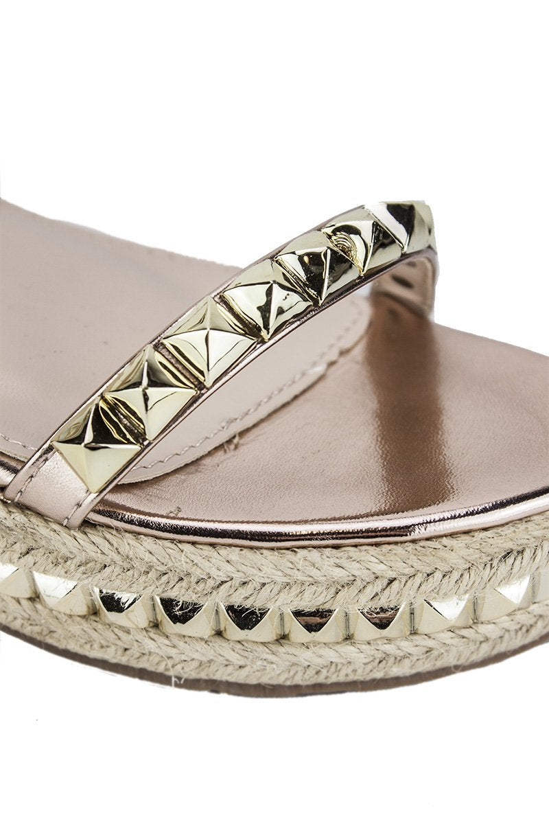 Kristen Rose Gold Flatform Sandals