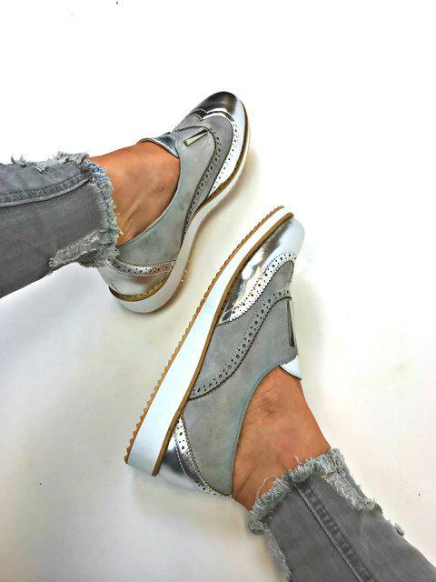 Lana Silver Brogues