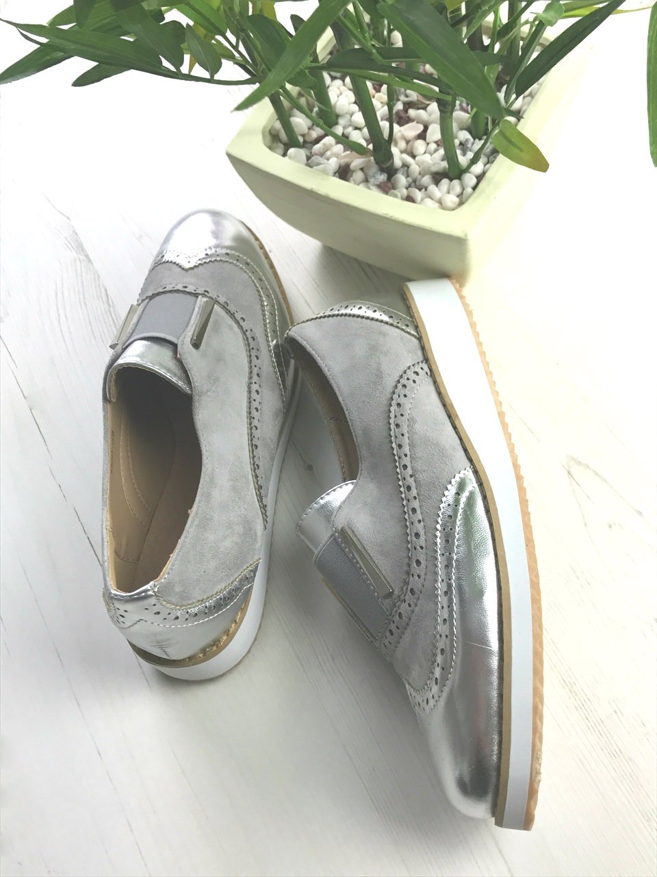 Lana Silver Brogues