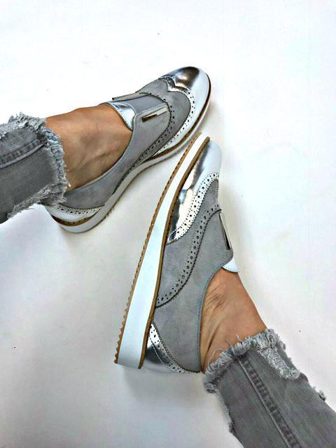 Lana Silver Brogues