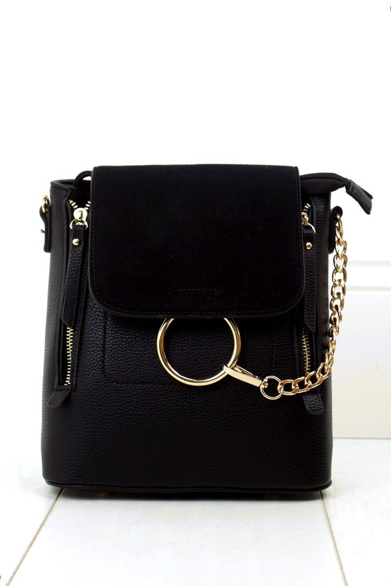 Lexi Black Chain Backpack