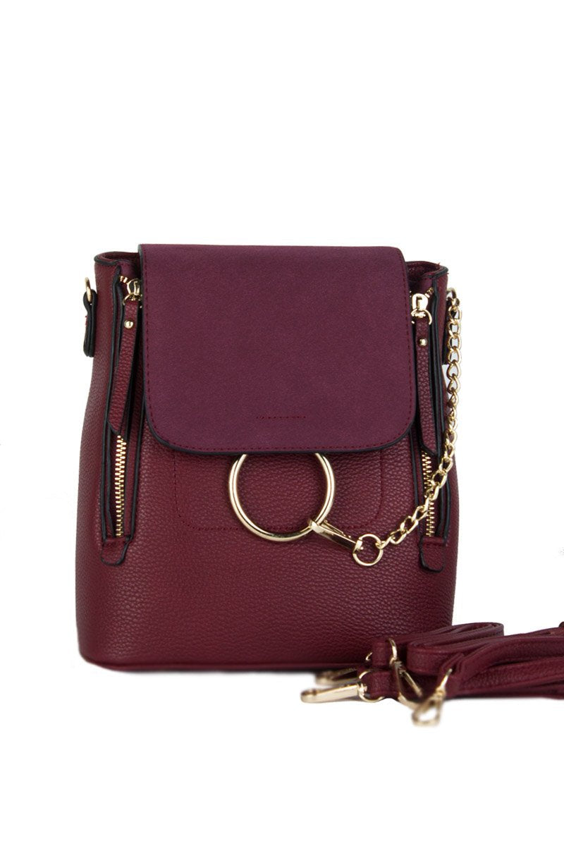 Lexi Burgundy Chain Backpack