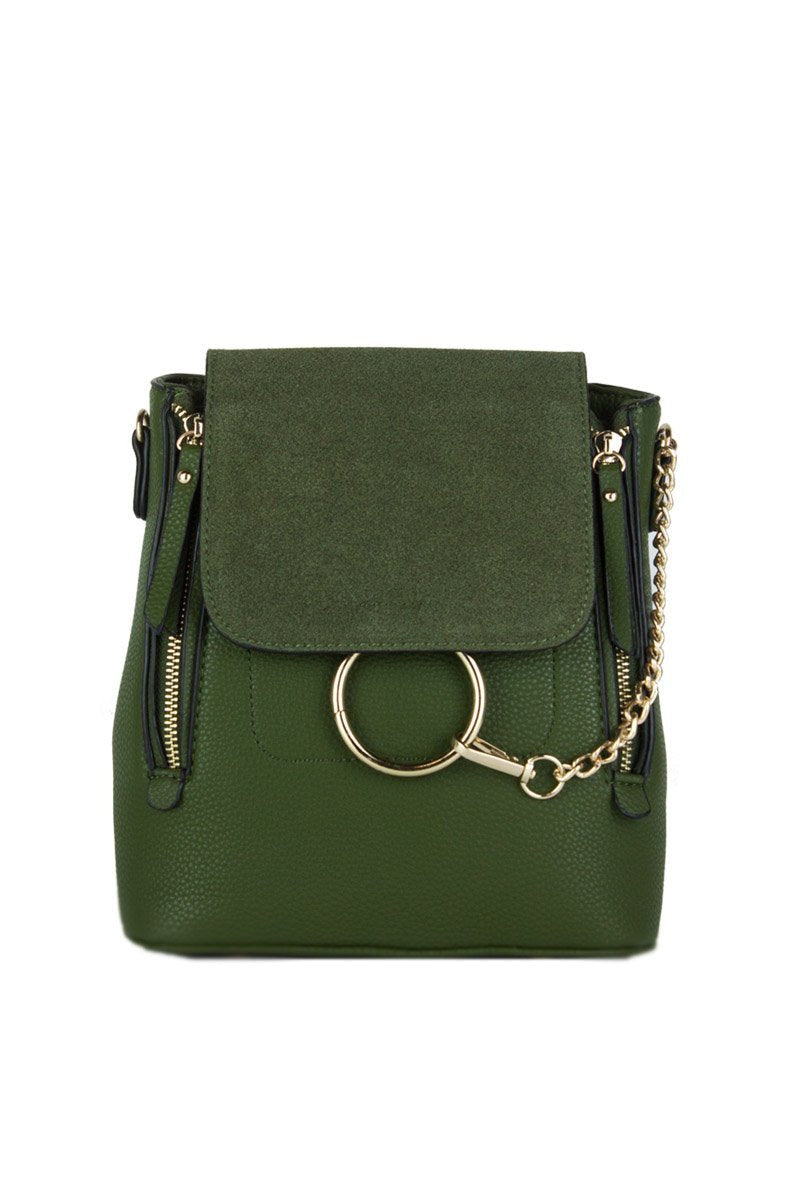 Lexi Khaki Chain Backpack