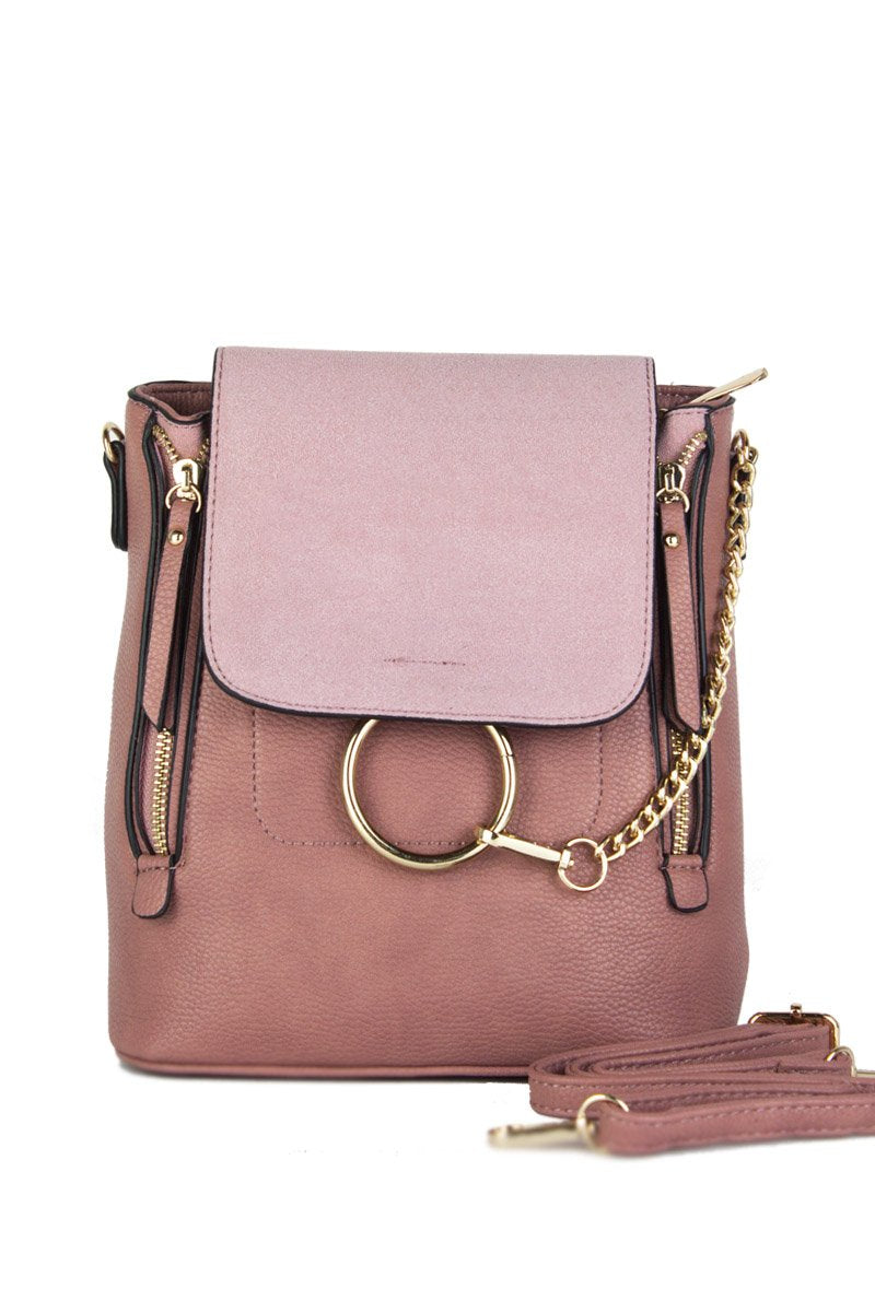 Lexi Pink Chain Backpack