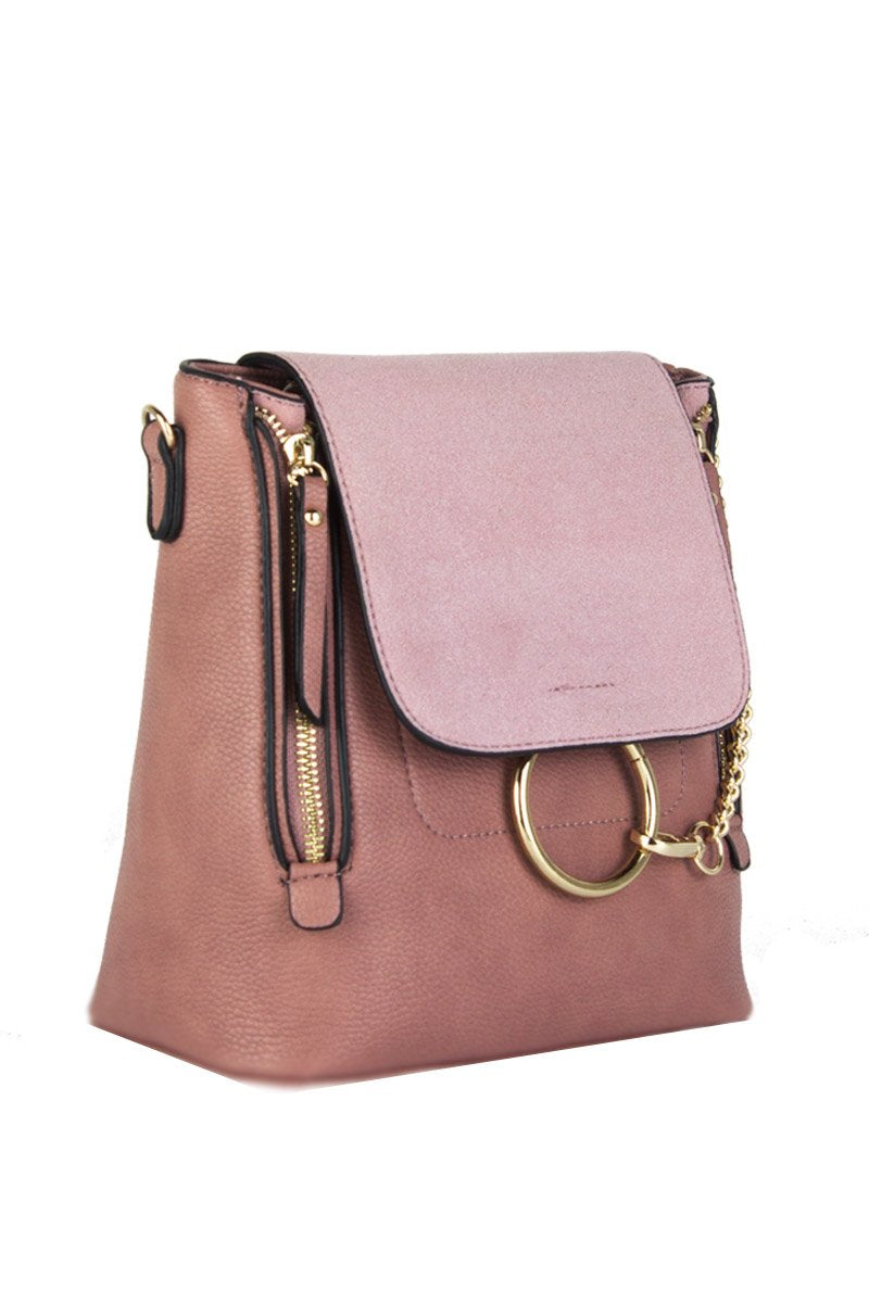 Lexi Pink Chain Backpack