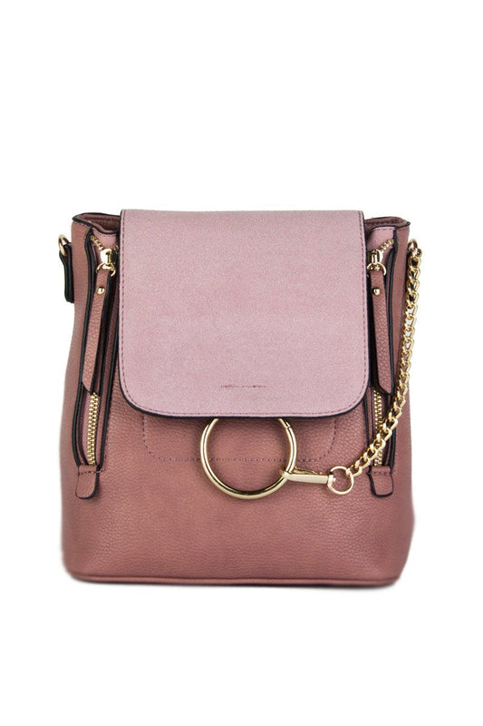 Lexi Pink Chain Backpack