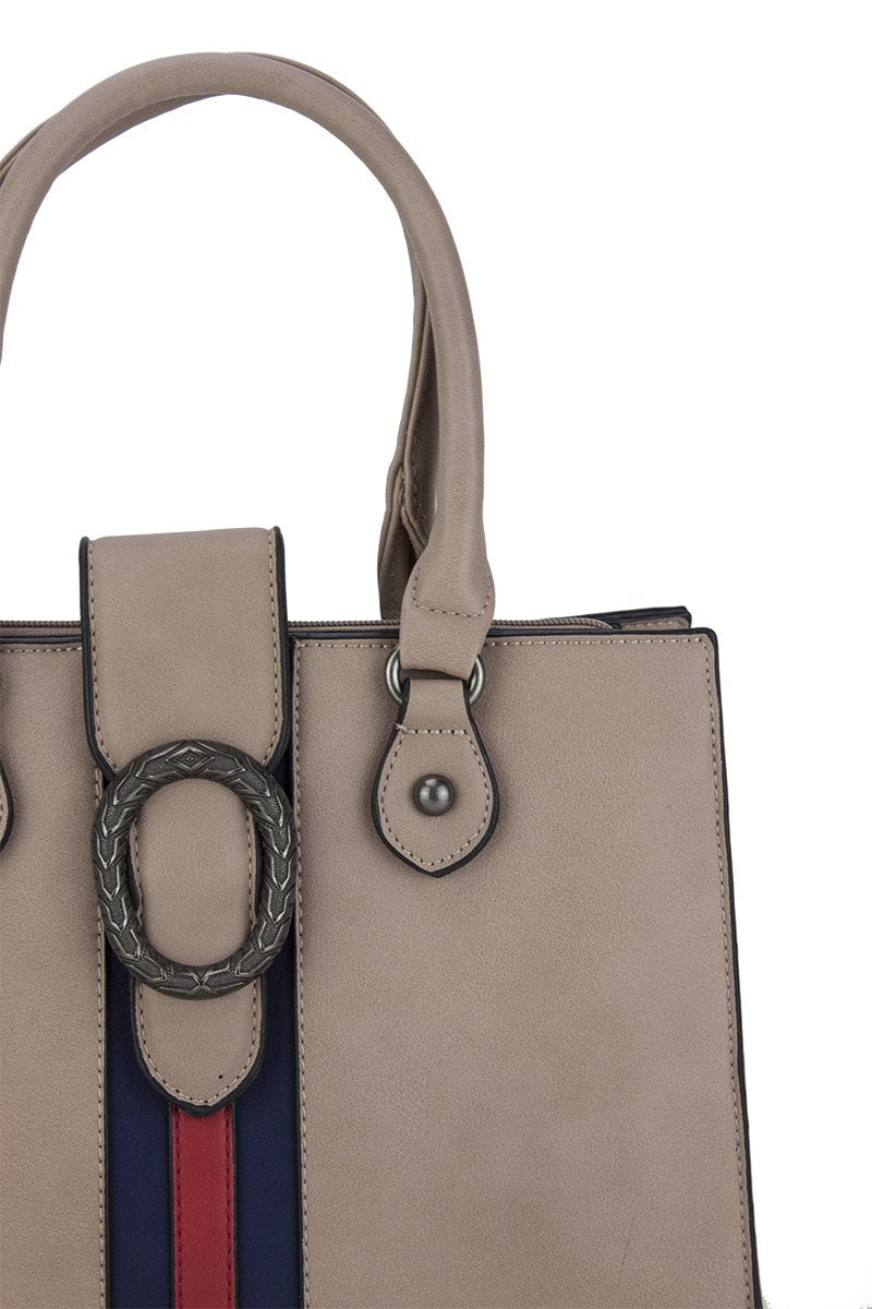 Liza Beige Emblem Shopper Bag
