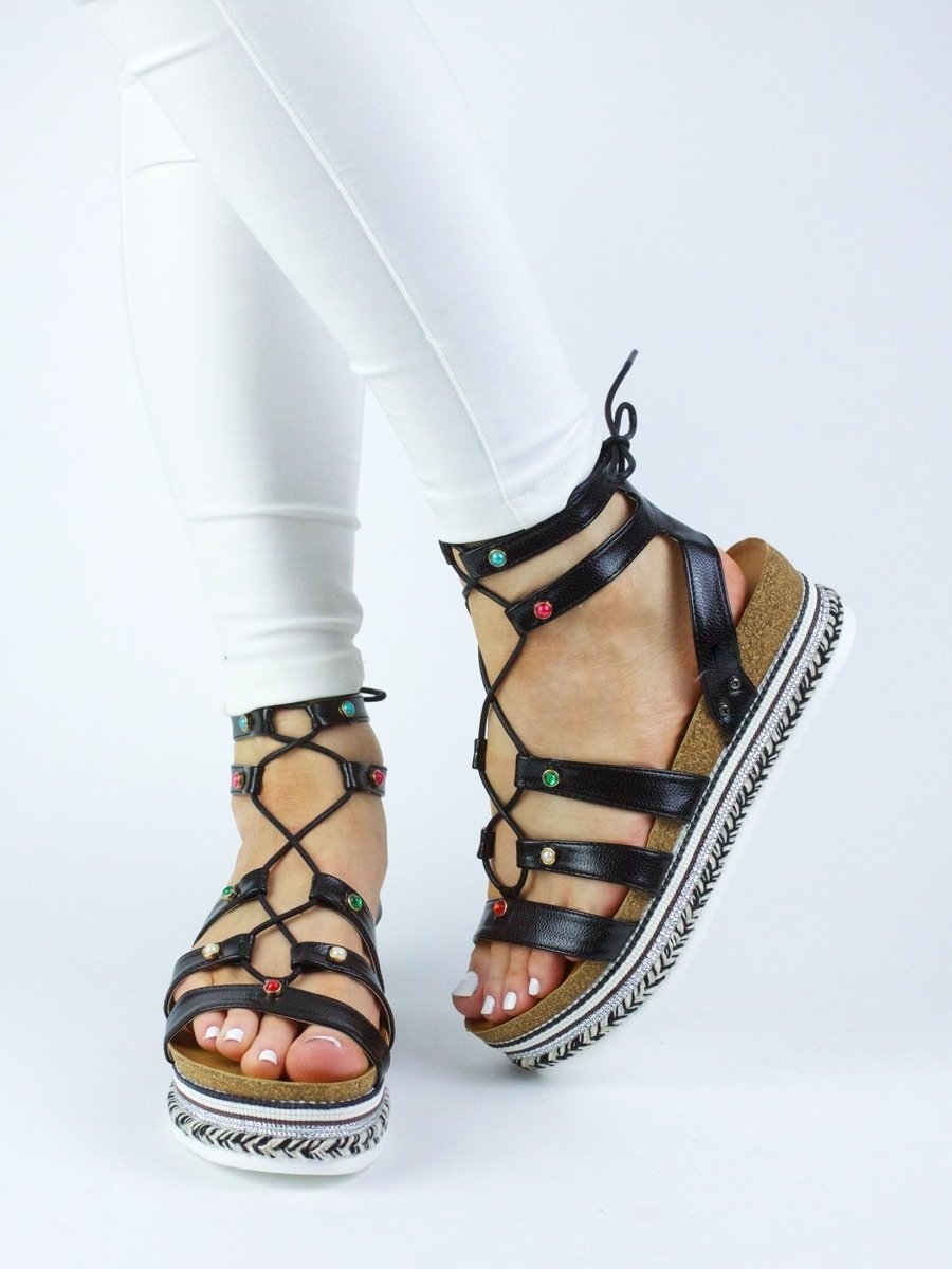 Lola Black Braided Espadrille Sandal