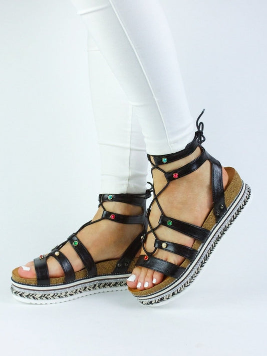 Lola Black Braided Espadrille Sandal