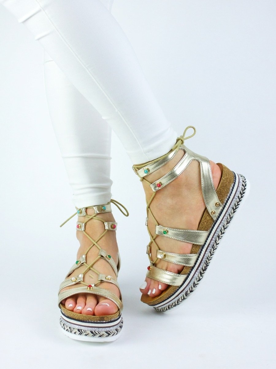 Lola Gold Braided Espadrille Sandal