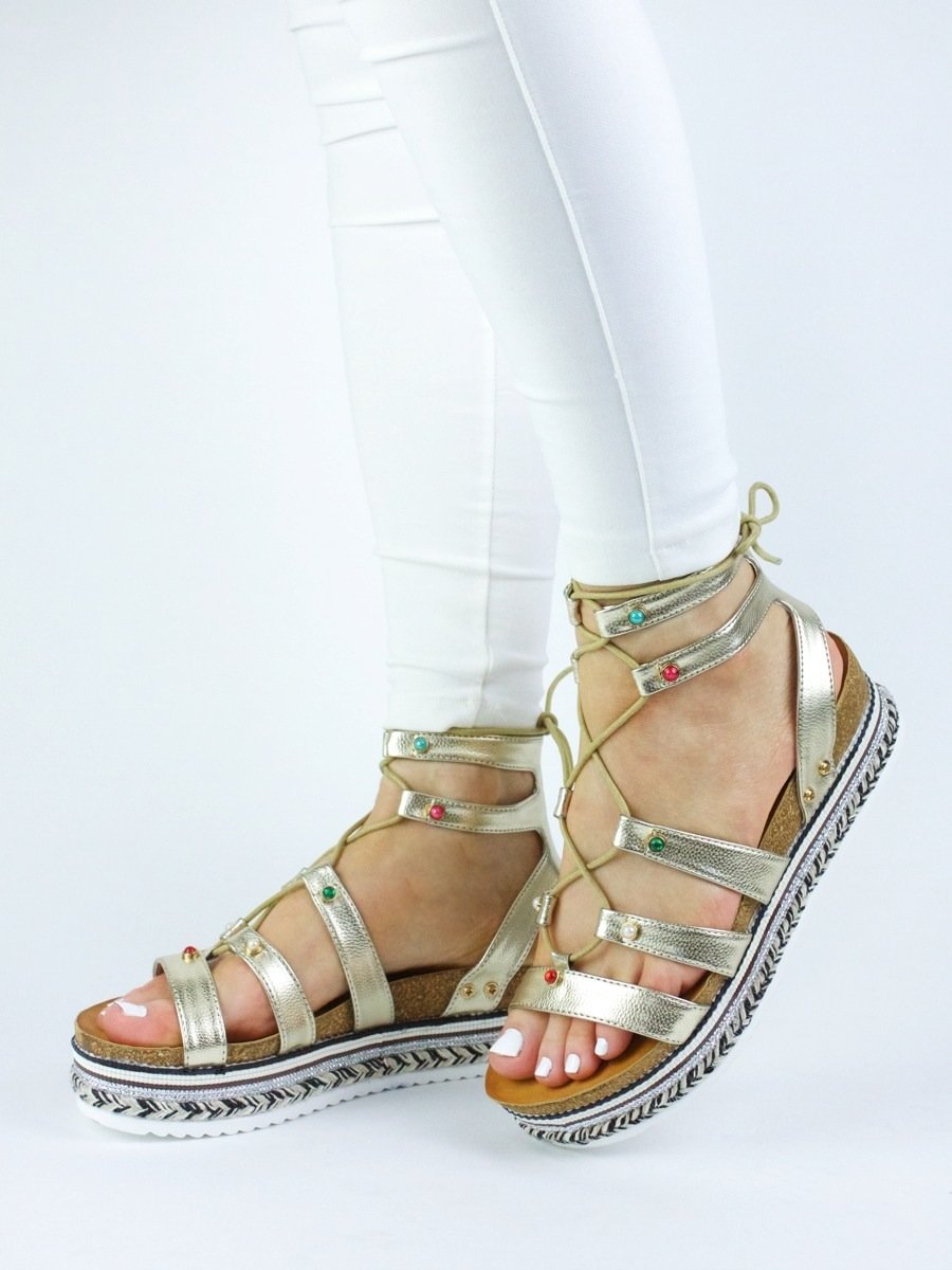 Lola Gold Braided Espadrille Sandal