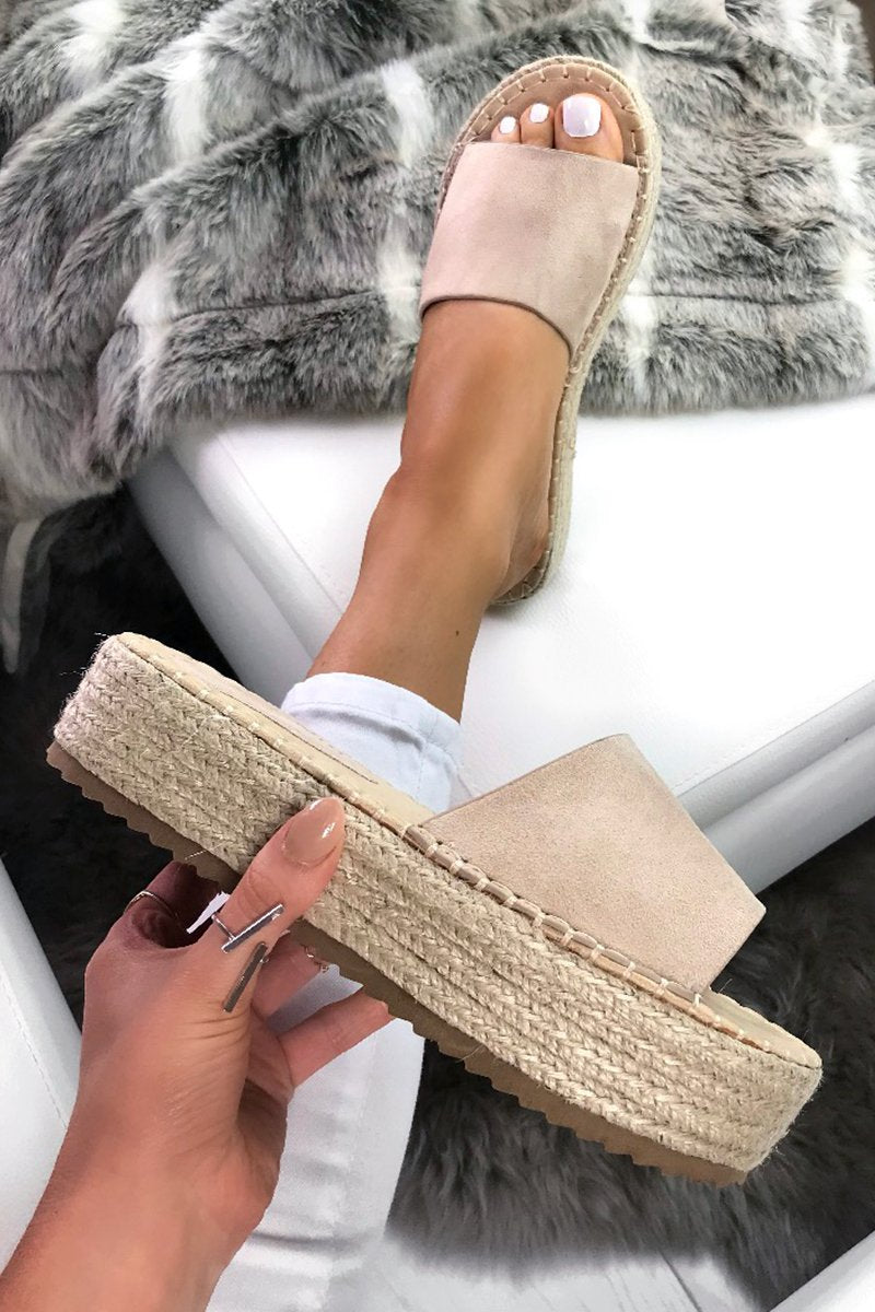 Lucy Nude Espadrille Flatforms