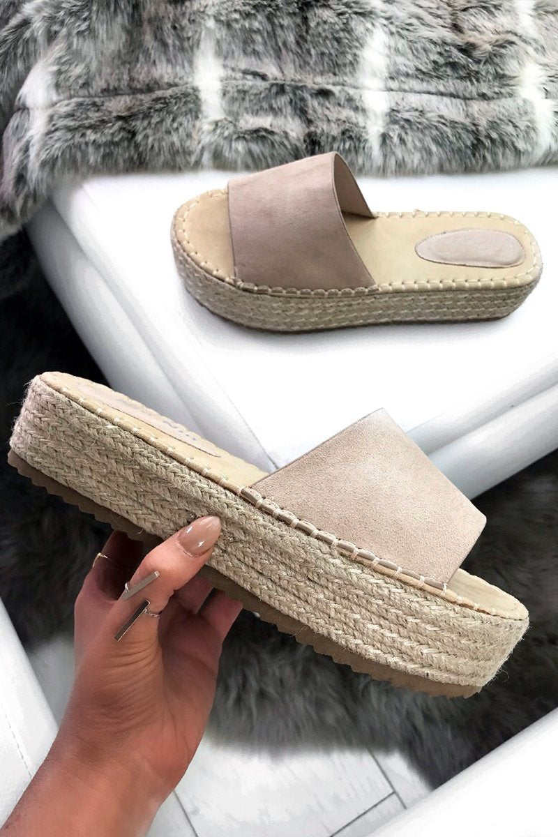 Lucy Nude Espadrille Flatforms