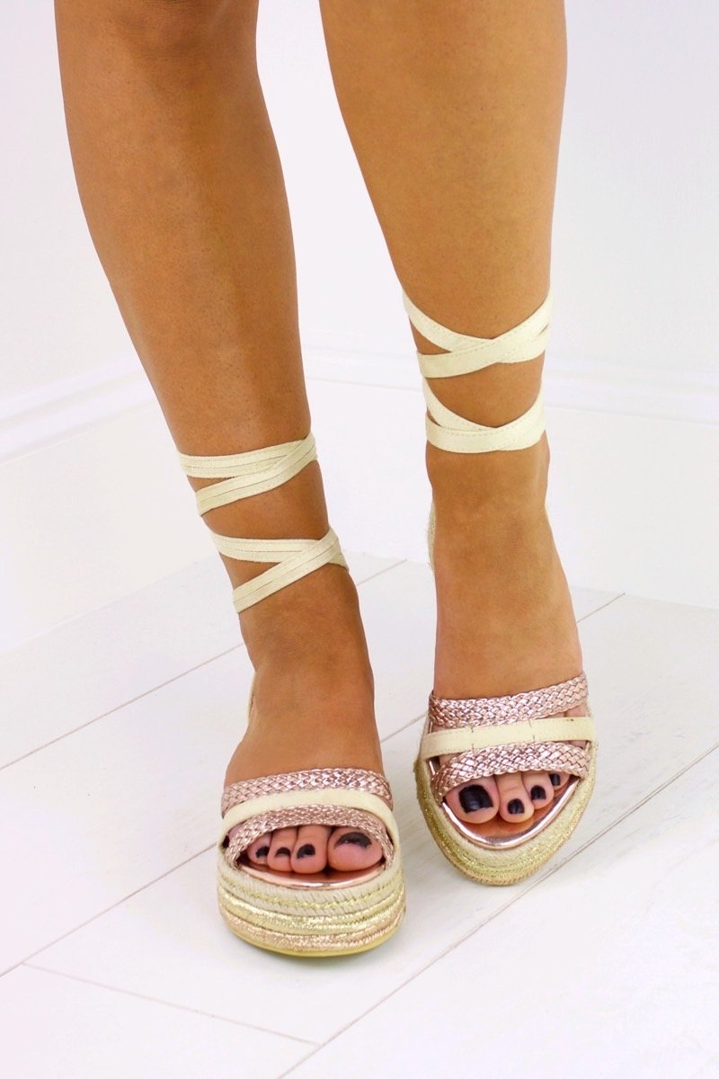 Luna Rose And Cream Espadrille Flatform