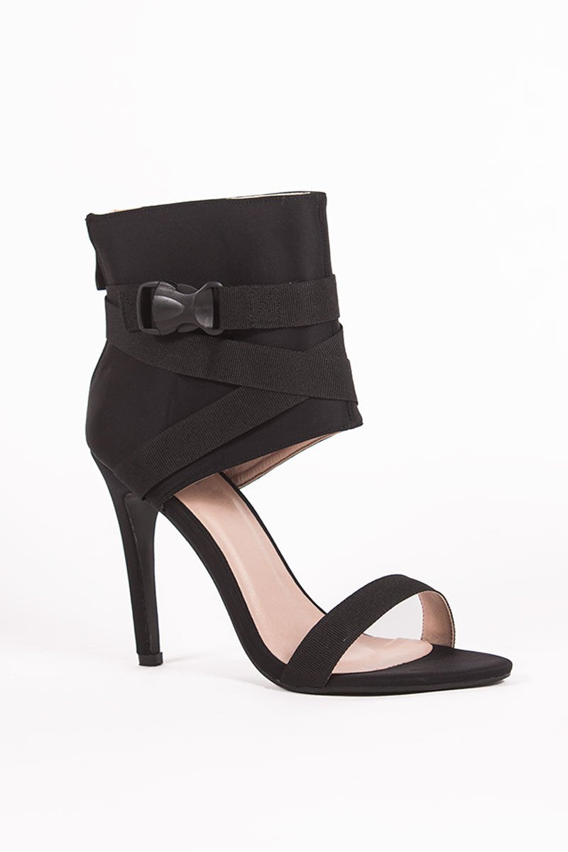 Maia Black Ankle Cuff Clasp Stilettos