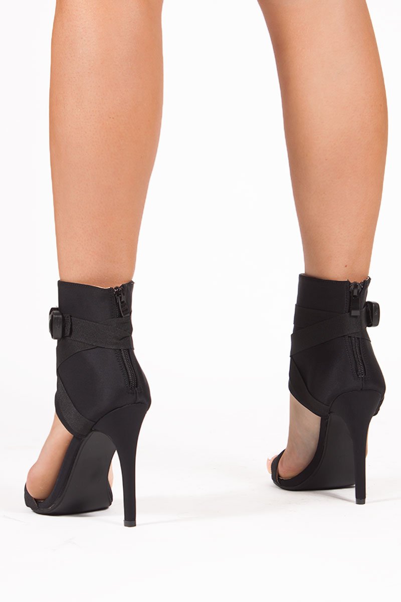 Maia Black Ankle Cuff Clasp Stilettos