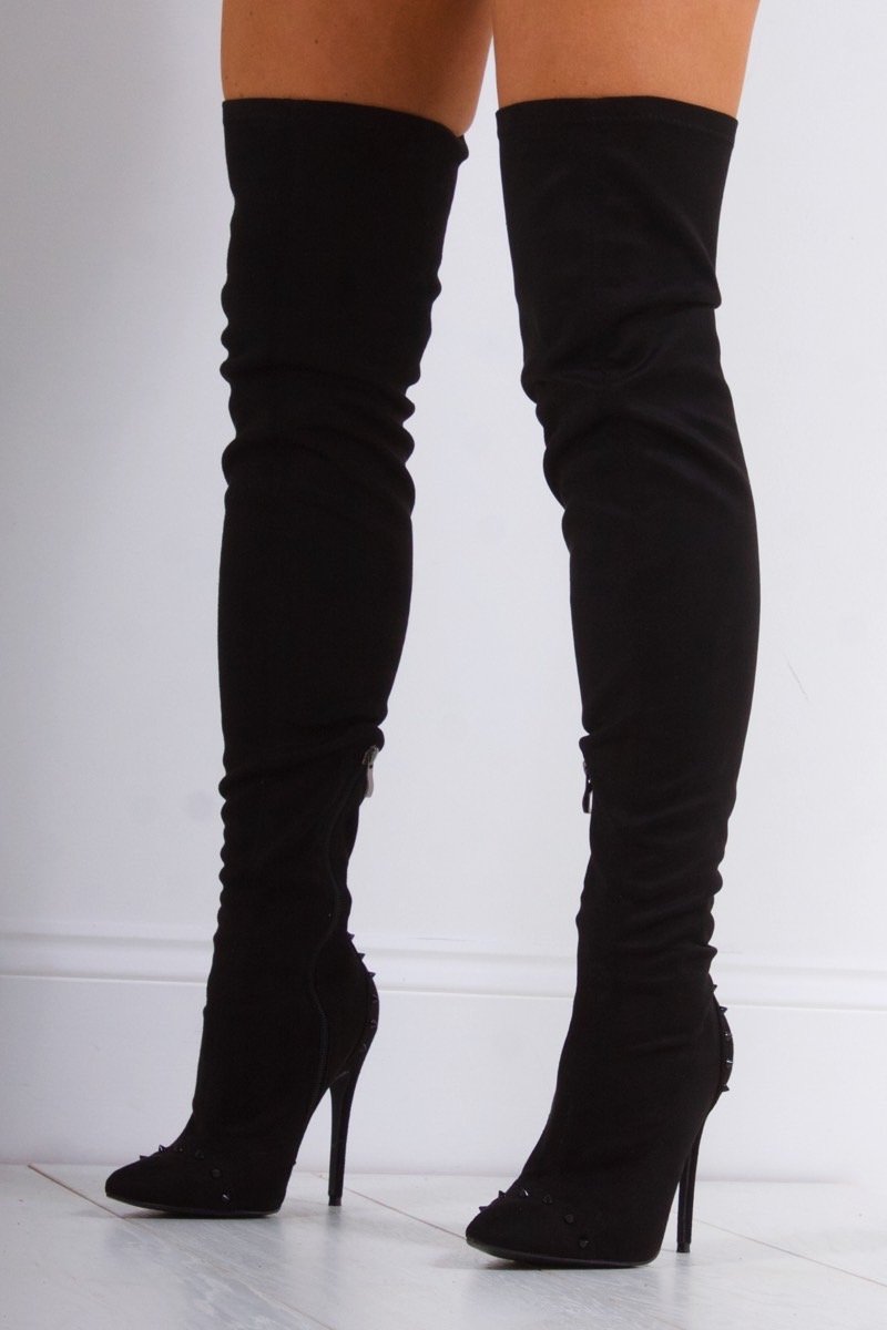 Margo Black Thigh High Boot