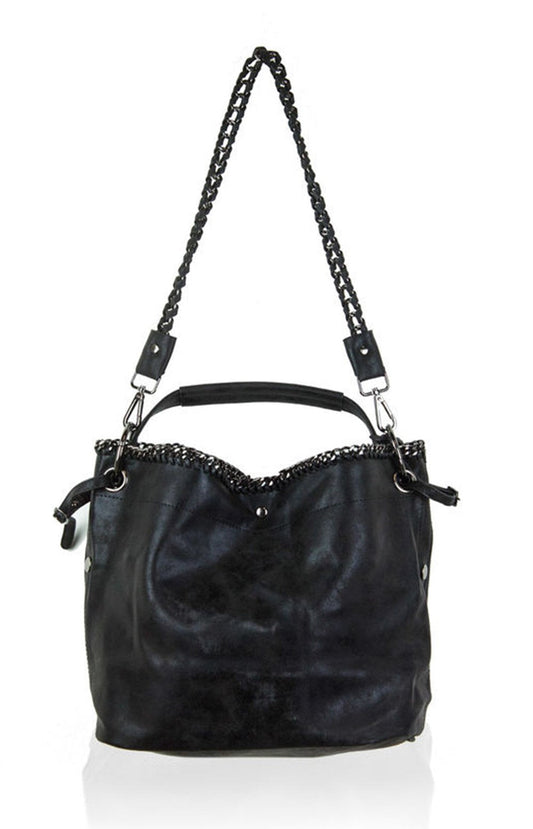 Maya Black Shimmer Tote Bag
