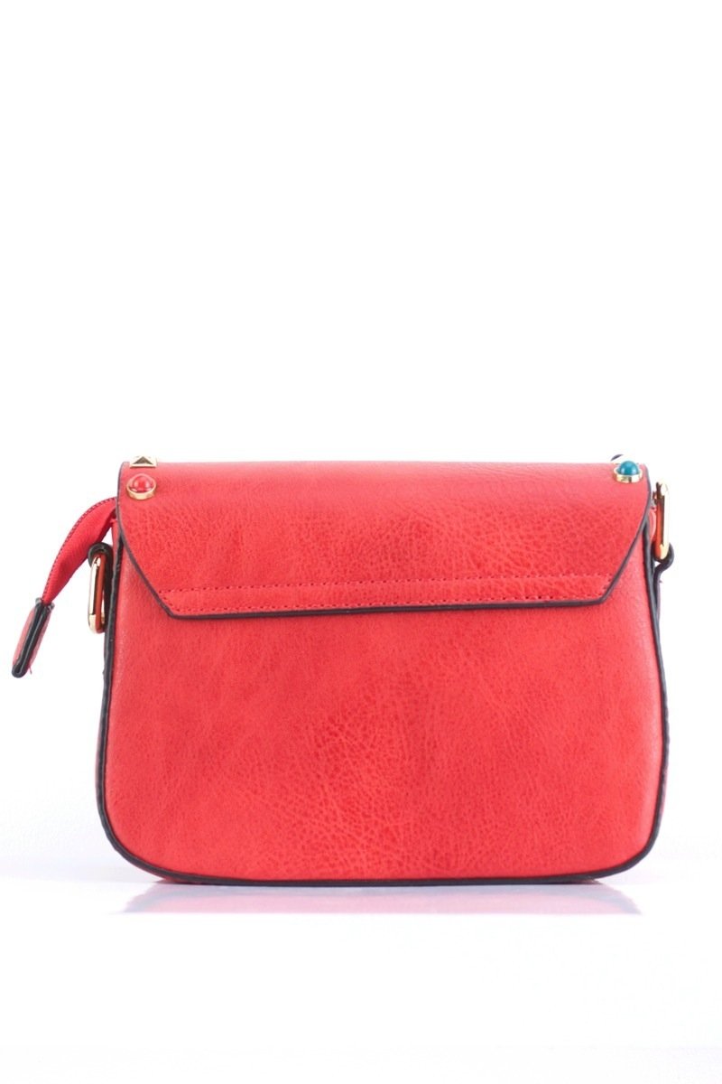 Maya Red Stud Shoulder Bag
