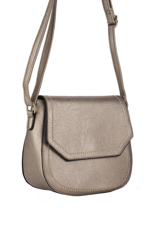 Melanie Bronze Cross Body Bag With Gold Detail