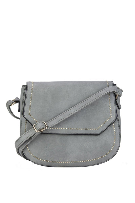 Melanie Grey Cross Body Bag With Gold Detail