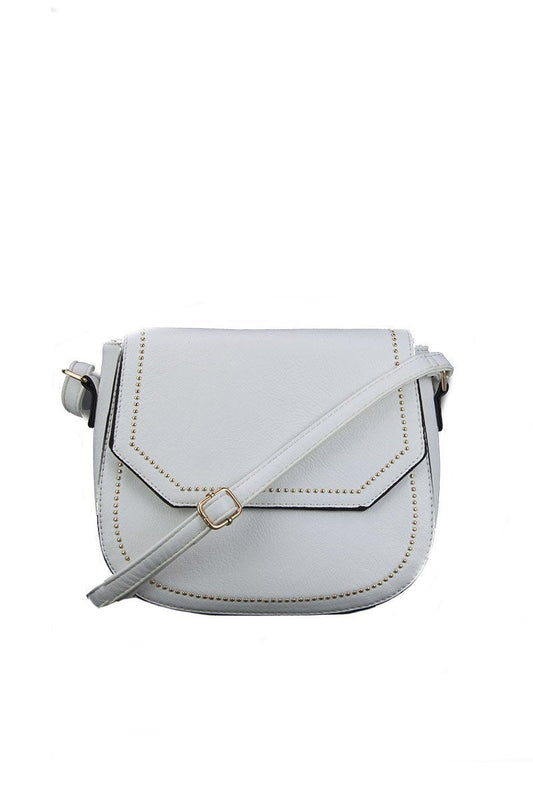 Melanie White Cross Body Bag With Gold Detail