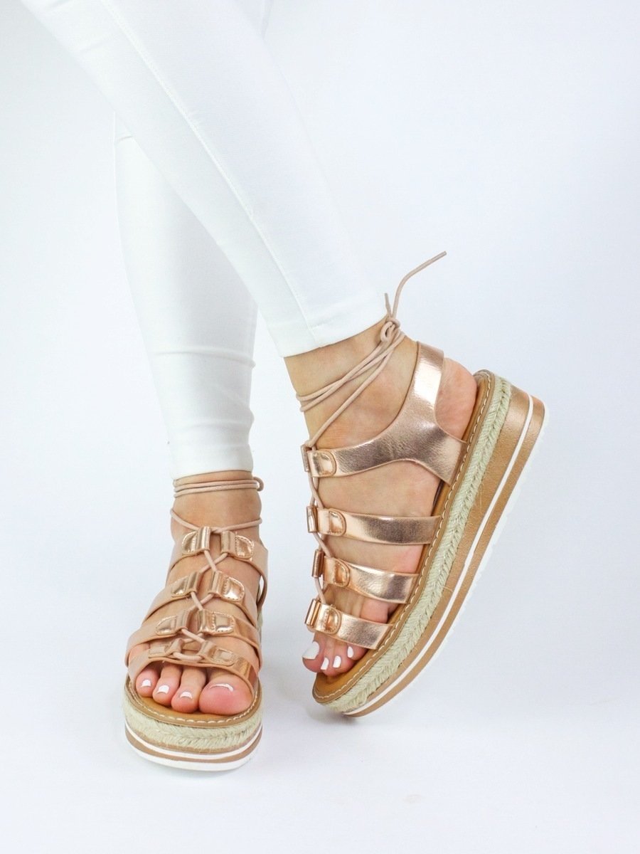 Melissa Rose Gold Espadrille Sandal