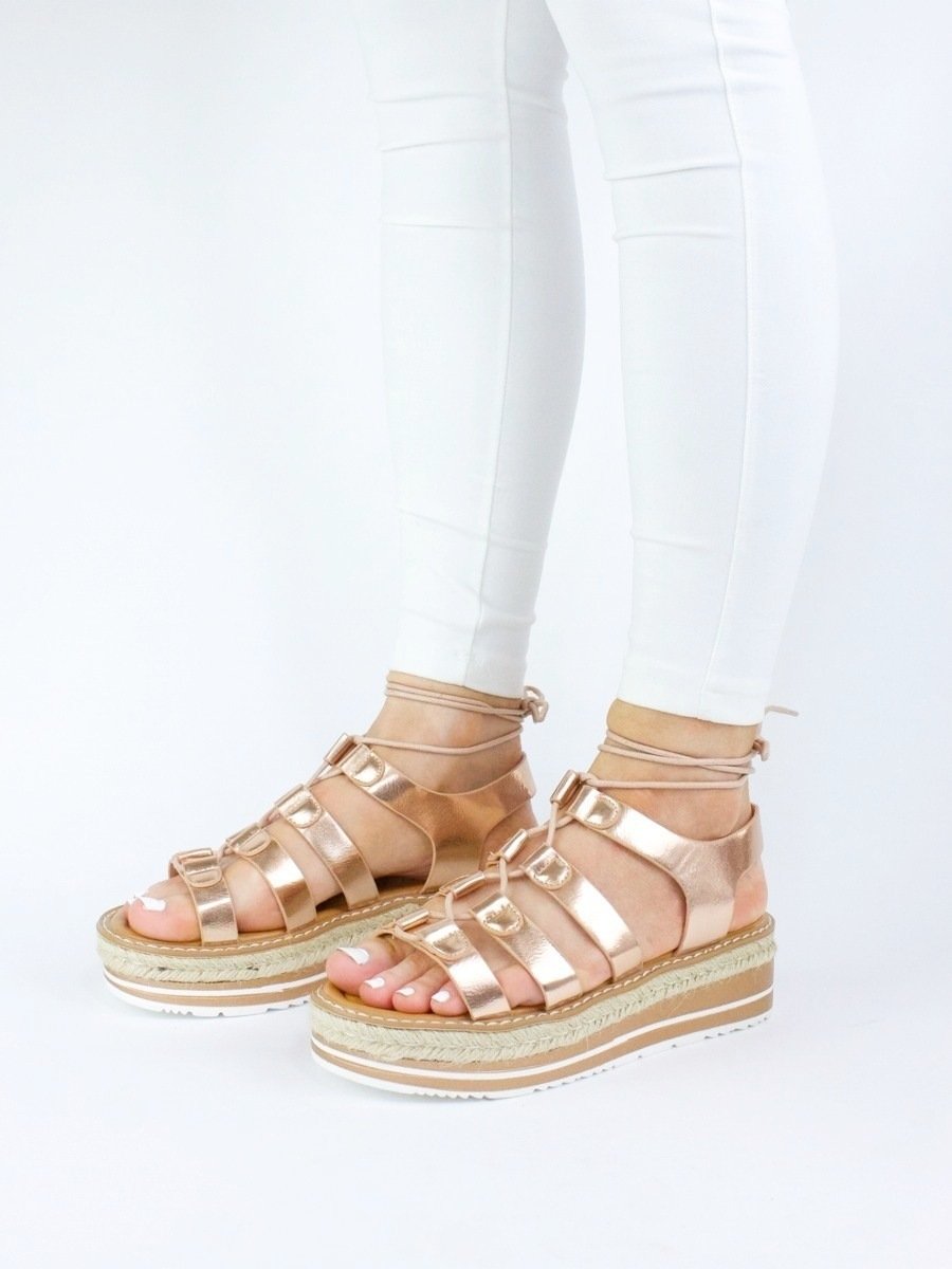 Melissa Rose Gold Espadrille Sandal