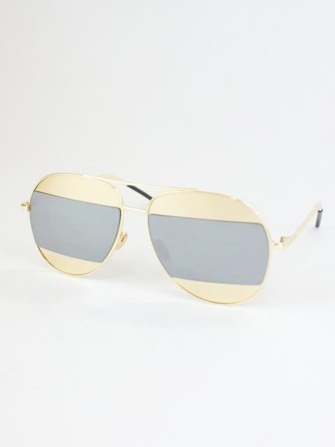 Miami Black And Gold Split Aviator Sunglasses