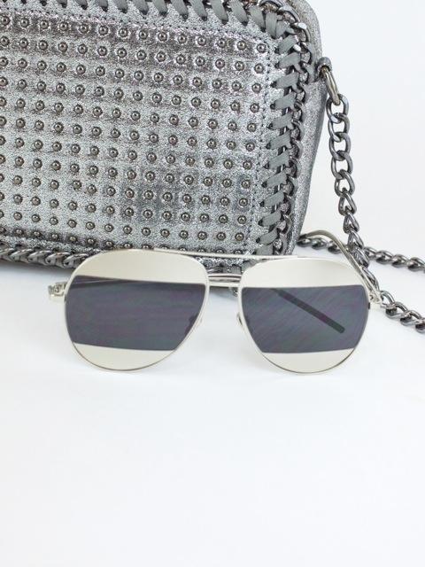 Miami Black And Silver Split Aviator Sunglasses