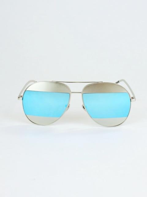 Miami Silver And Blue Split Aviator Sunglasses