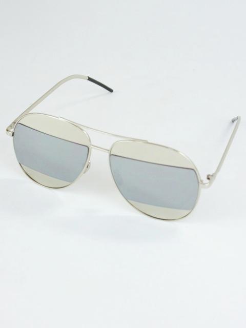 Miami Silver And Steel Split Aviator Sunglasses