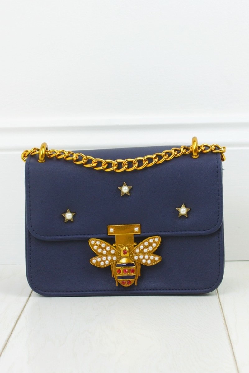 Mina Navy Mini Shoulder Bag