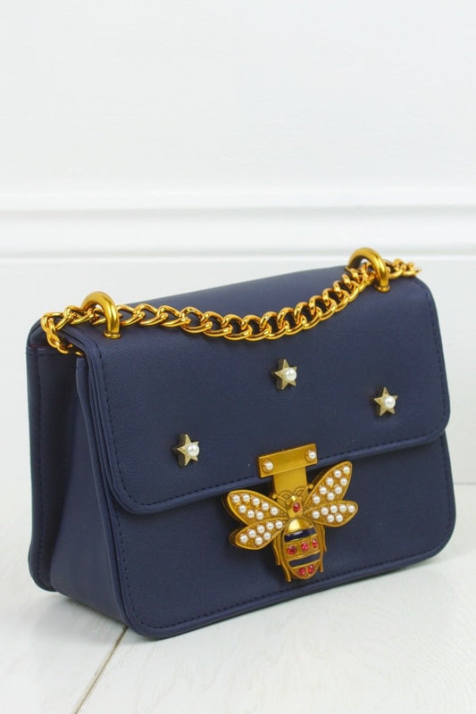 Mina Navy Mini Shoulder Bag