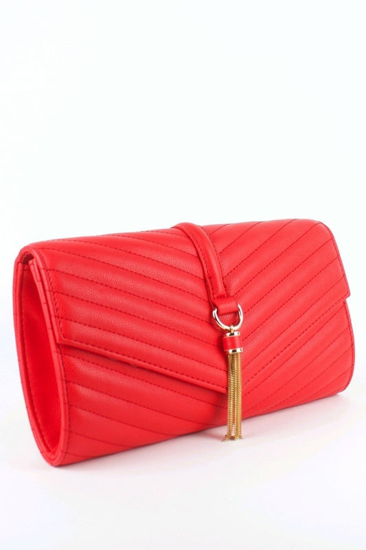 Minnie Red Quilted Envelope Clutch Bag