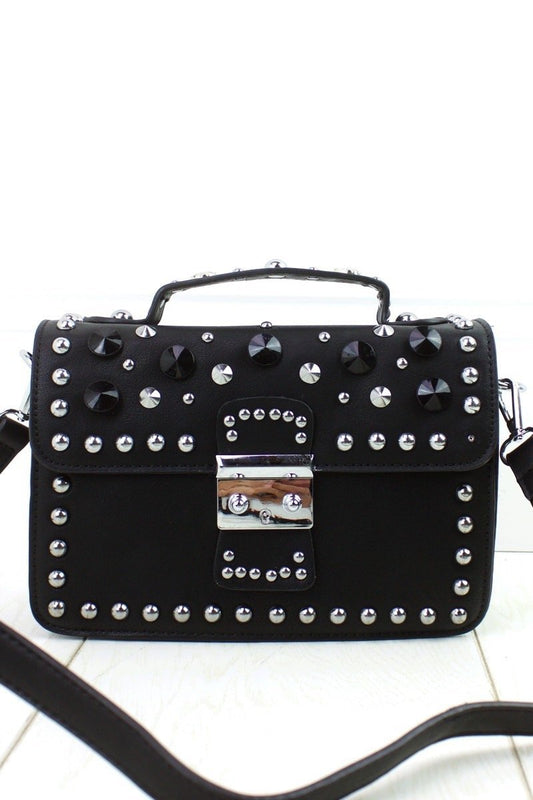 Miranda Black Hardware Shoulder Bag