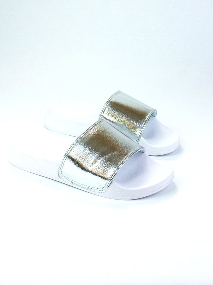 Missy Metallic Silver Slider Sandals