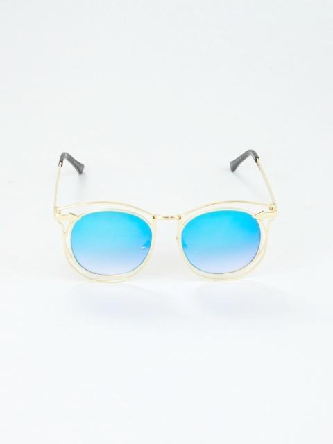 Monaco Gold And Blue Oversize Sunglasses