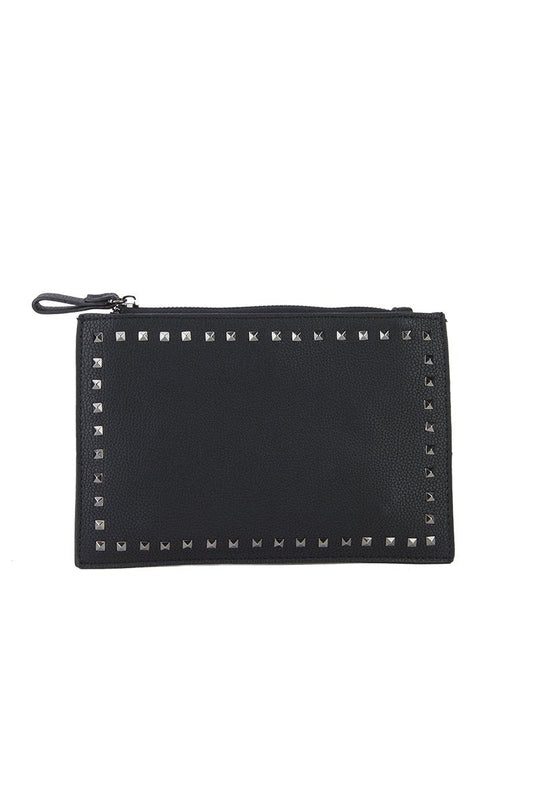 Nadia Black Stud Clutch Bag