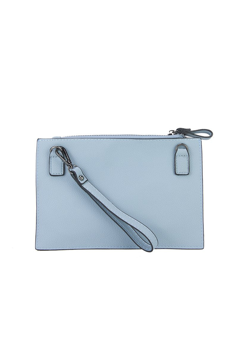 Nadia Light Blue Stud Clutch Bag