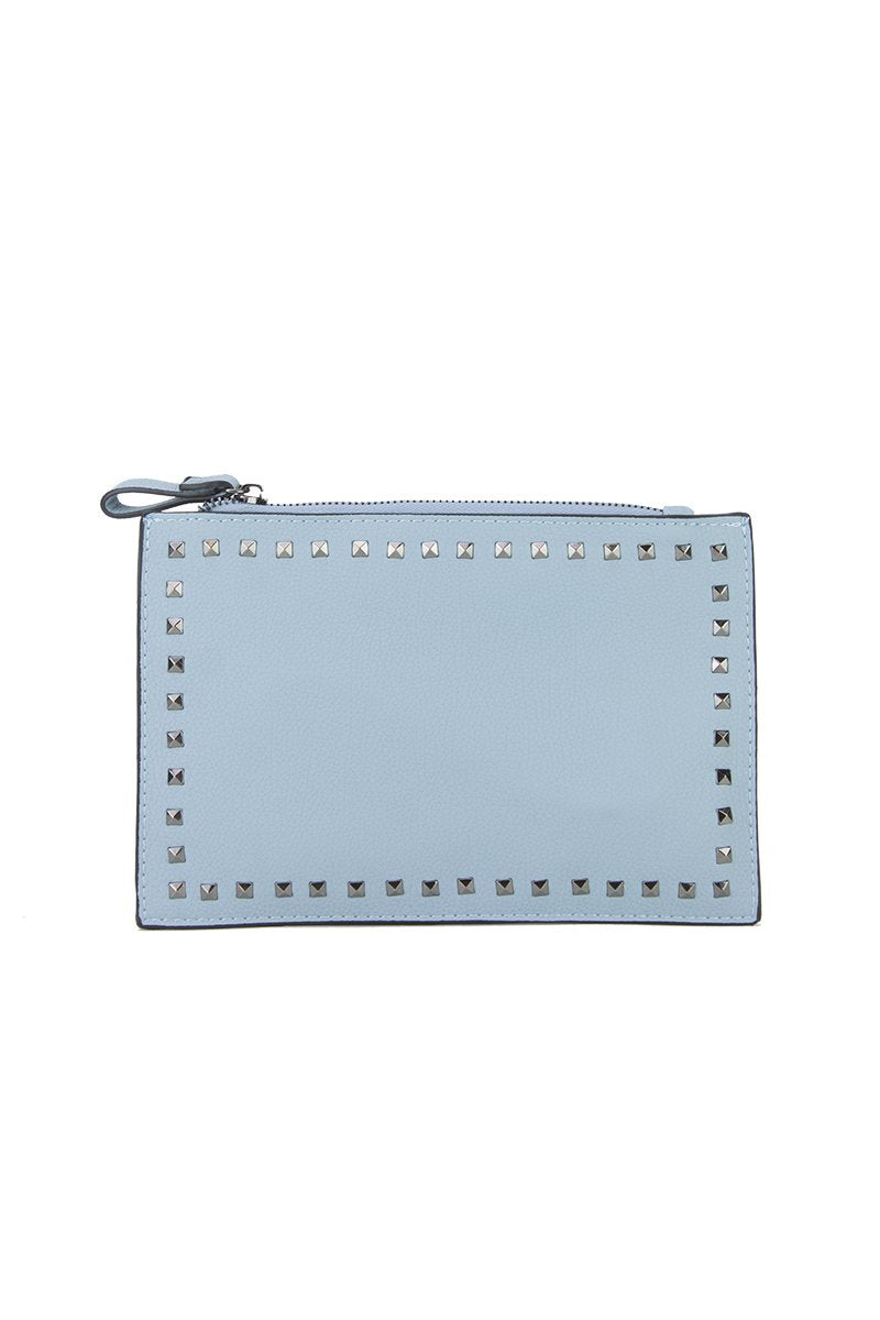 Nadia Light Blue Stud Clutch Bag