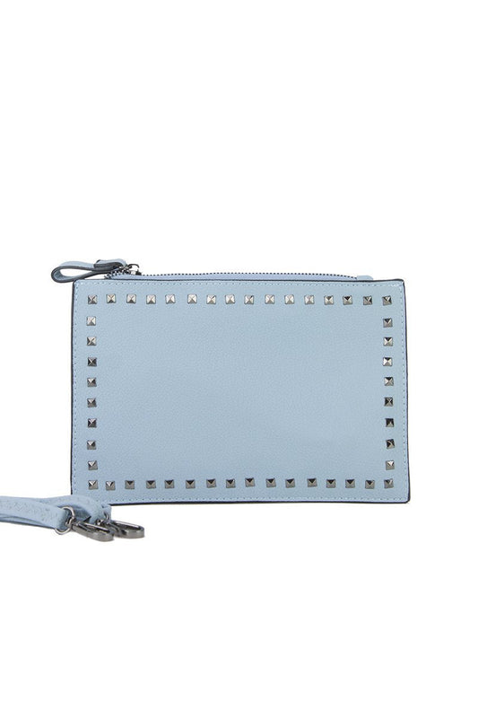 Nadia Light Blue Stud Clutch Bag