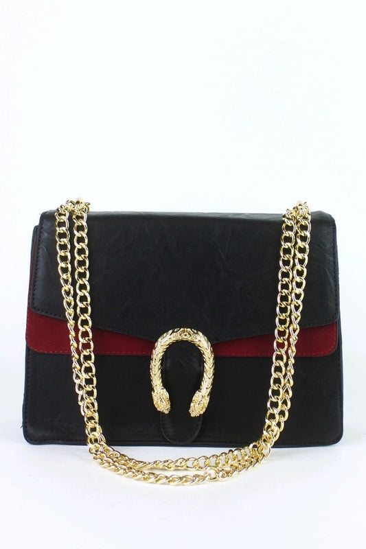 Natasha Black Emblem Shoulder Bag
