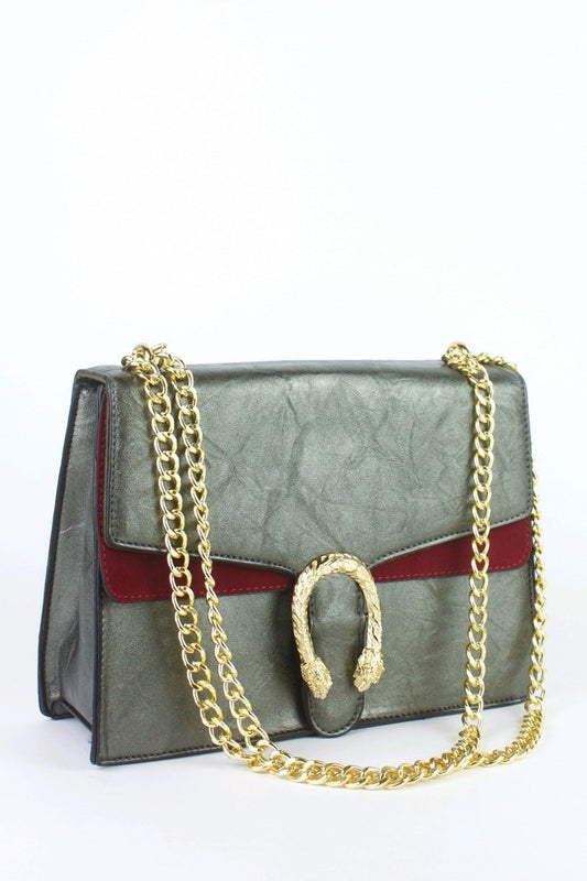 Natasha Grey Emblem Shoulder Bag