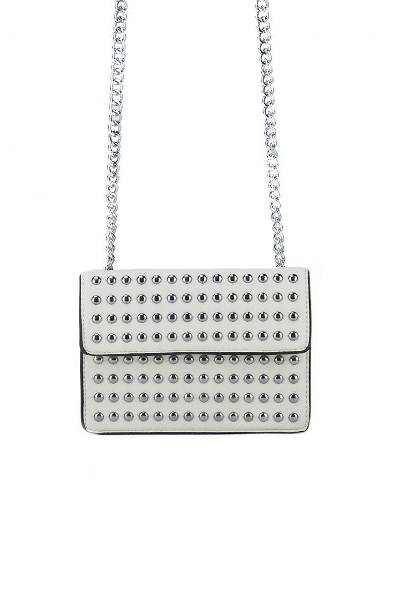 Nieve Beige Stud Crossbody Bag