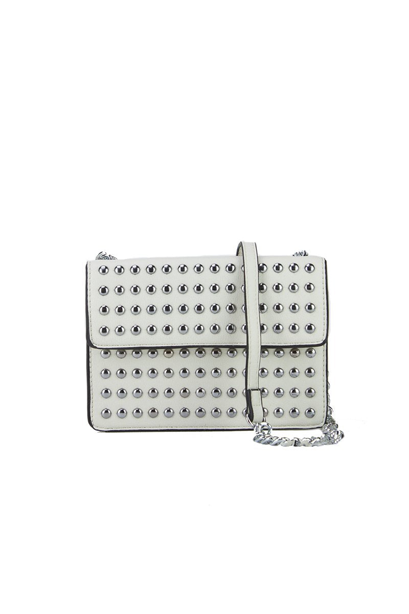 Nieve Beige Stud Crossbody Bag