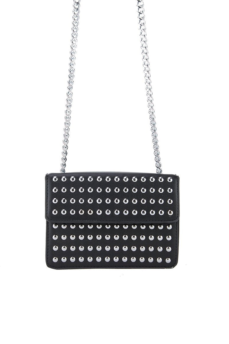 Nieve Black Stud Crossbody Bag