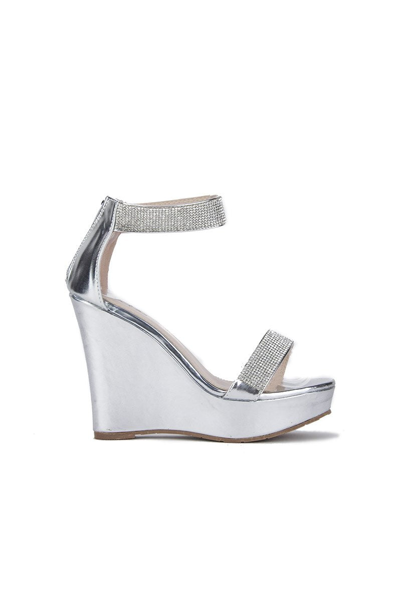 Nikita Silver Diamante Sparkle Wedges